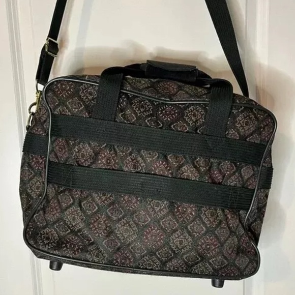 OSCAR DE LA RENTA Vintage Overnight Travel Crossbody Bag, EUC, top handles - Picture 4 of 4